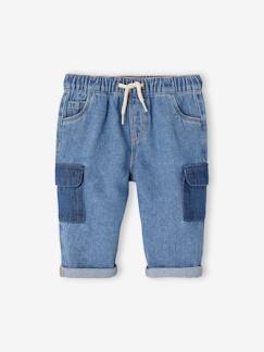 Babymode-Baby Cargo-Jeans mit Taschen in Kontrastoptik