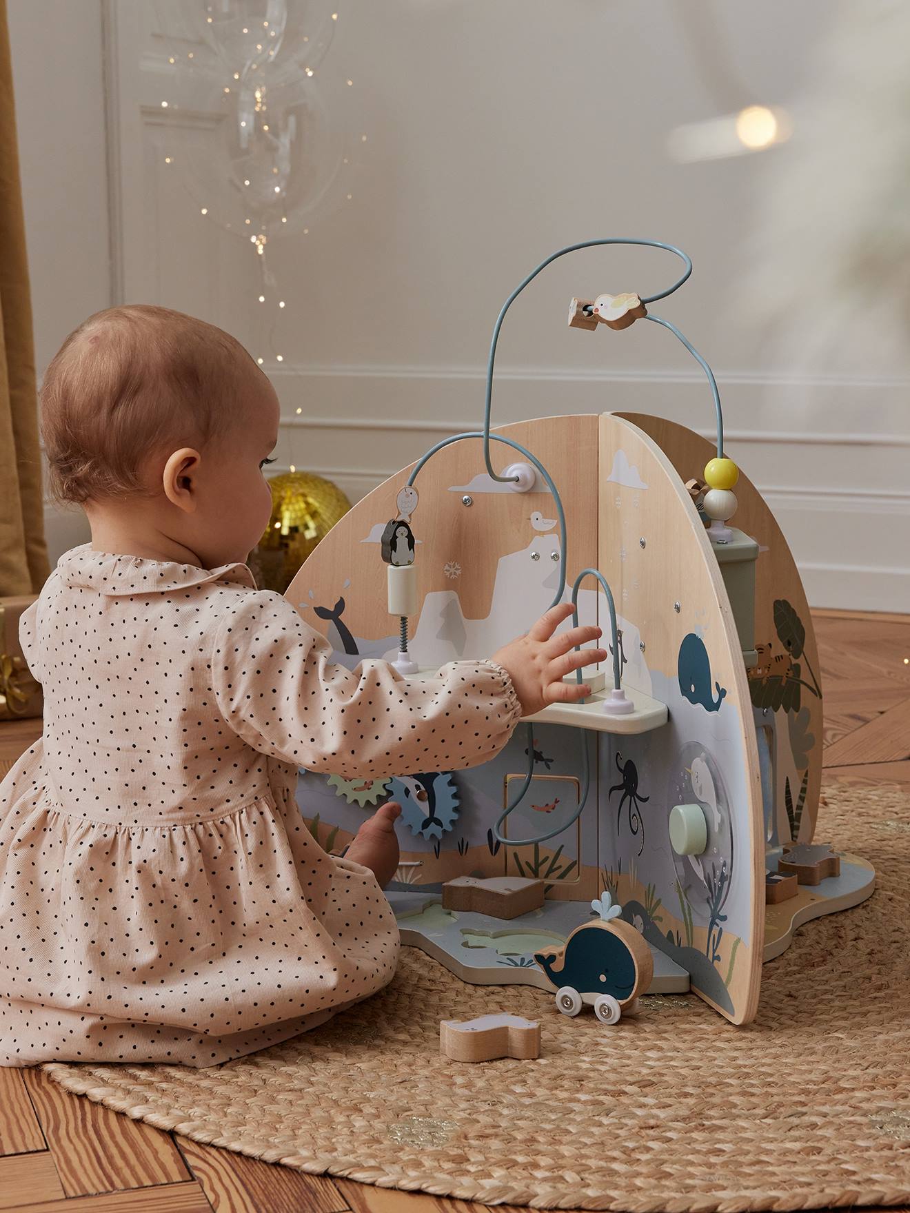 Baby Activity-Center mit 3 Spielwelten, Holz FSC natur von vertbaudet