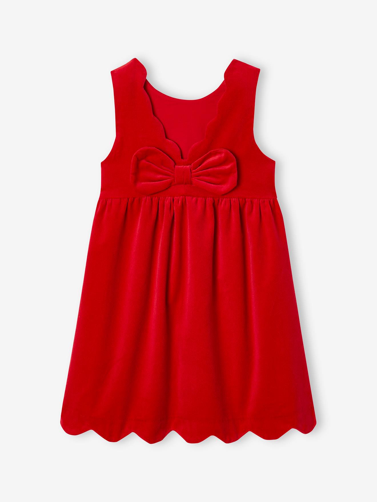 Thumbnail - Festliches Mädchen Samtkleid mit Schleife hinten