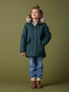 Maedchenkleidung-Warme Mädchen Winterjacke mit Glitzer und Webpelz, Recycling-Wattierung