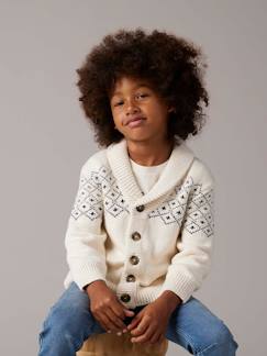 Jungenkleidung-Pullover, Strickjacken, Sweatshirts-Jungen Strickjacke mit Jacquard-Motiven