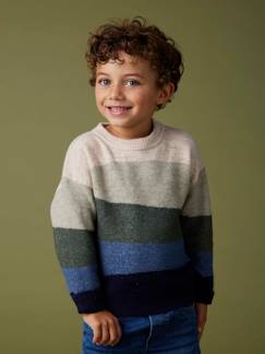 Flauschiger Jungen Pullover im Colorblock-Style  [numero-image]