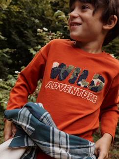 Jungenkleidung-Shirts, Poloshirts & Rollkragenpullover-Jungen Shirt mit Frotteeschrift WILD und Recycling-Baumwolle