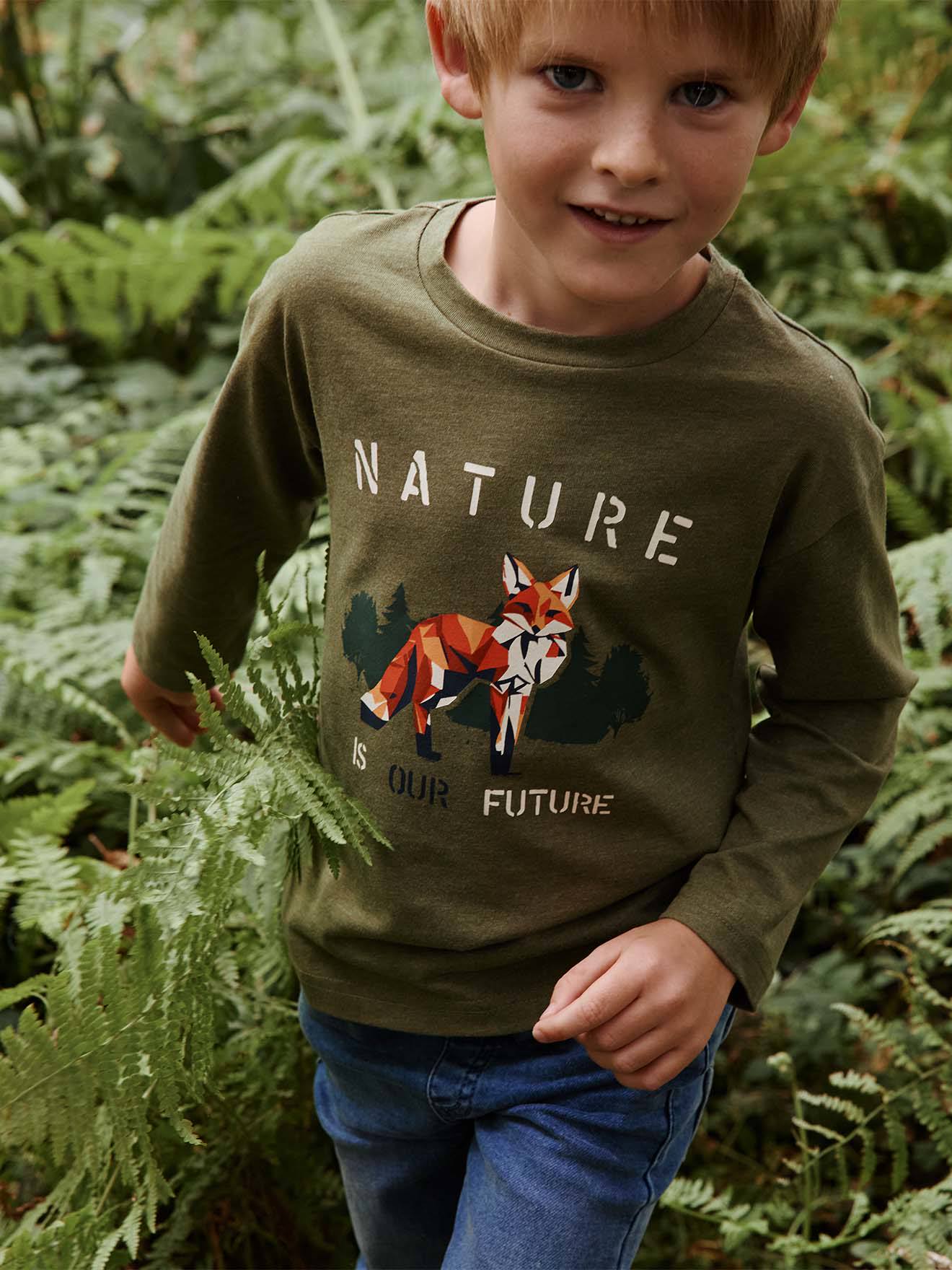 Jungen Langarmshirt mit Fuchs-Print