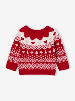 Babymode-Pullover, Strickjacken & Sweatshirts-Mädchen Baby Weihnachtspullover aus Jacquardstrick Oeko-Tex