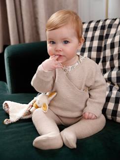 Babymode-Baby Strickhose mit Fuß, Baumwolle/Wolle
