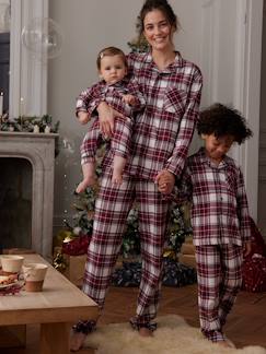 -Karierter Damen Schlafanzug Weihnachts-Capsule HAPPY FAMILY Oeko-Tex