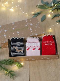 Maedchenkleidung-Mädchen Geschenk-Set: 3 Paar Weihnachts-Socken Oeko-Tex