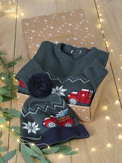 Jungenkleidung-Pullover, Strickjacken, Sweatshirts-Jungen Weihnachts-Geschenkset: Pullover & Mütze Oeko-Tex