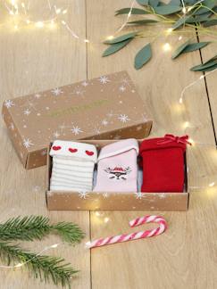 -Mädchen Baby Weihnachts-Geschenkset: 3 Paar Socken Oeko-Tex