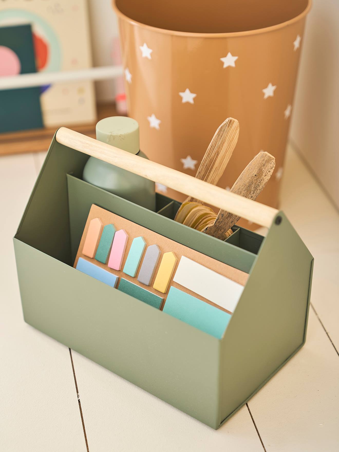 Stiftehalter in Hausform Kinderzimmer salbei