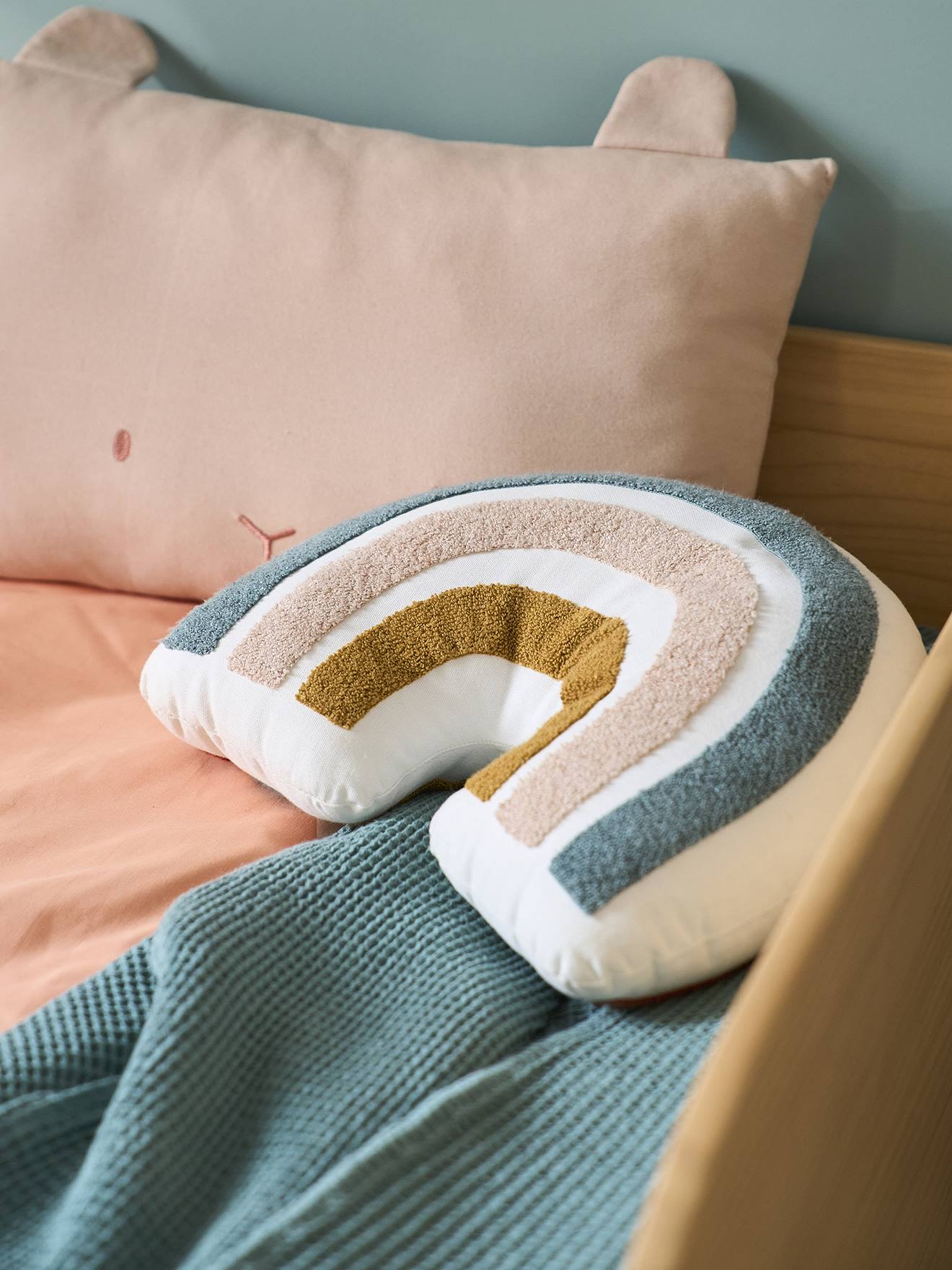 vertbaudet Deko-Kissen REGENBOGEN Kinderzimmer in mehrfarbig