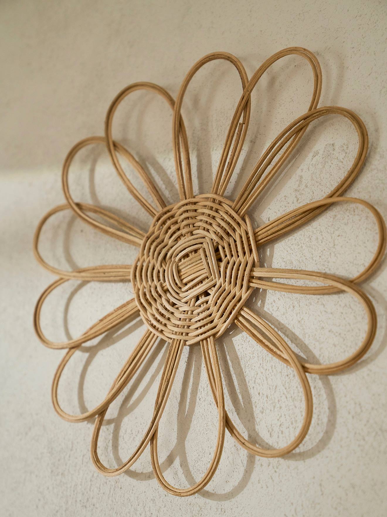vertbaudet 5er-Set Kinderzimmer Deko-Blumen aus Rattan BOHO in natur