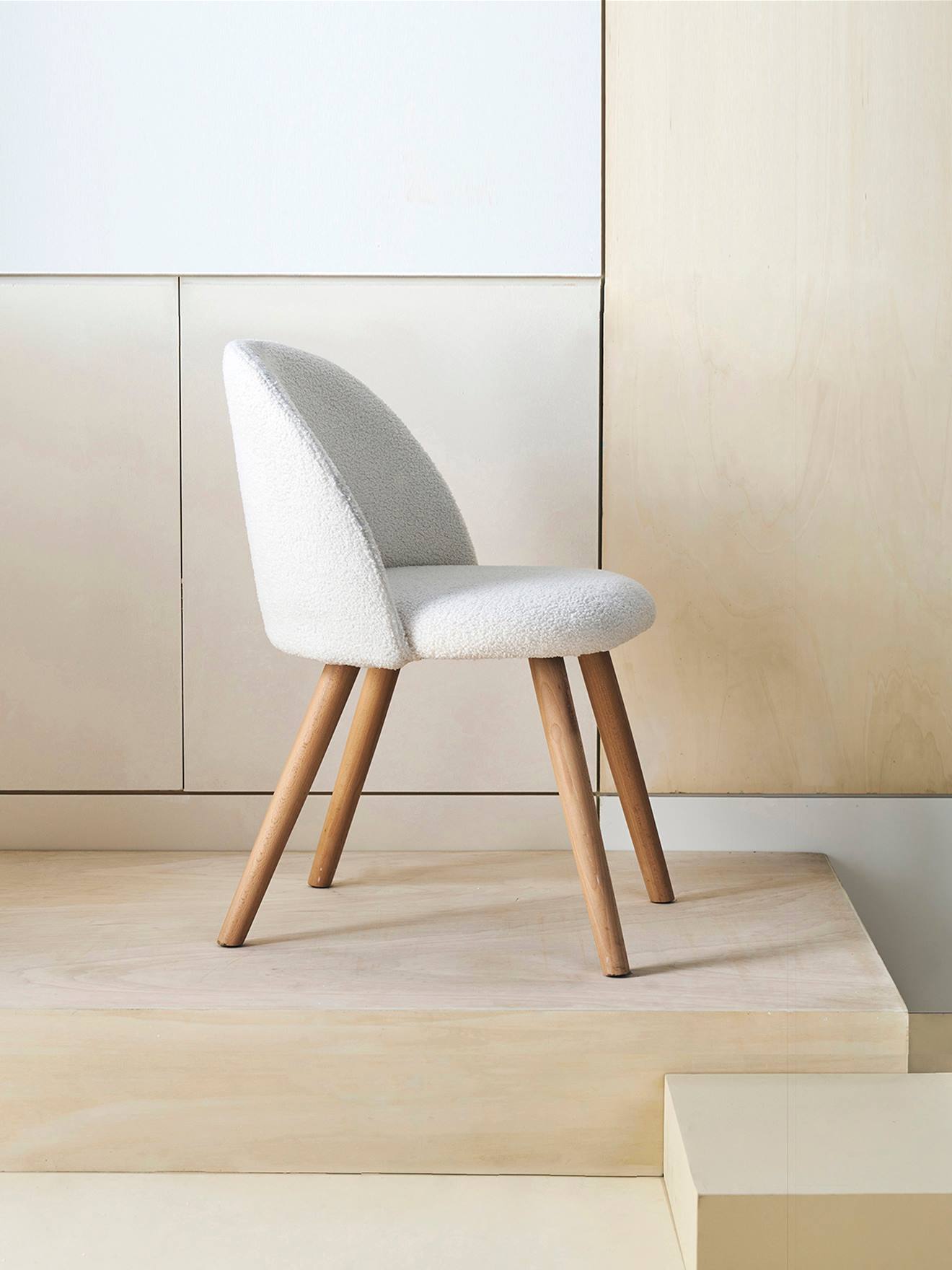 Vertbaudet Kinder Stuhl Mit Webpelz Wollweiß Einheitsgröße