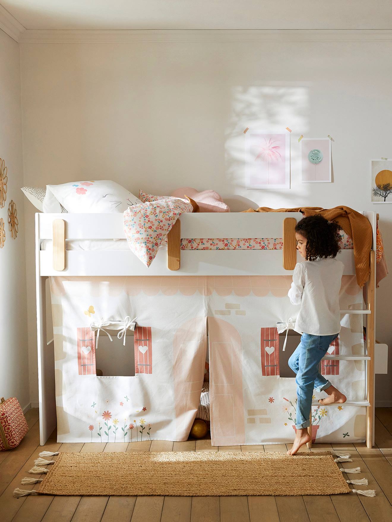 Kinderzimmer Bettvorhang Cottage für Hochbett EVEREST