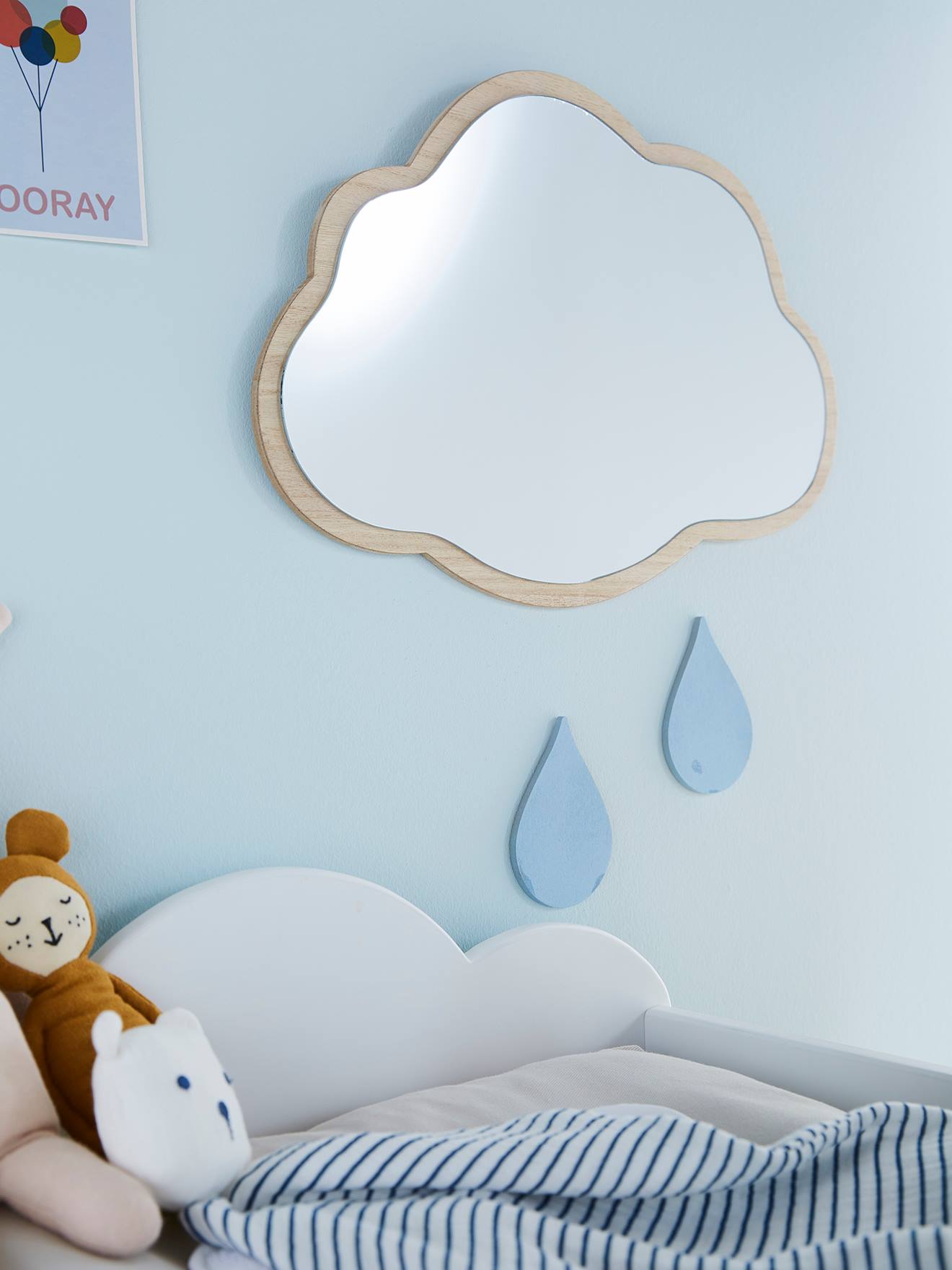 Vertbaudet Kinderzimmer Spiegel Wolke Braun Einheitsgröße