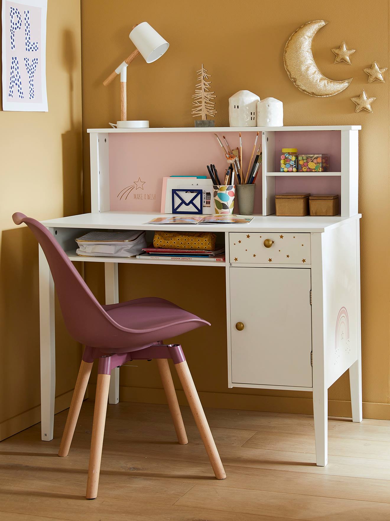 Kinderschreibtisch MAKE A WISH weiß von vertbaudet