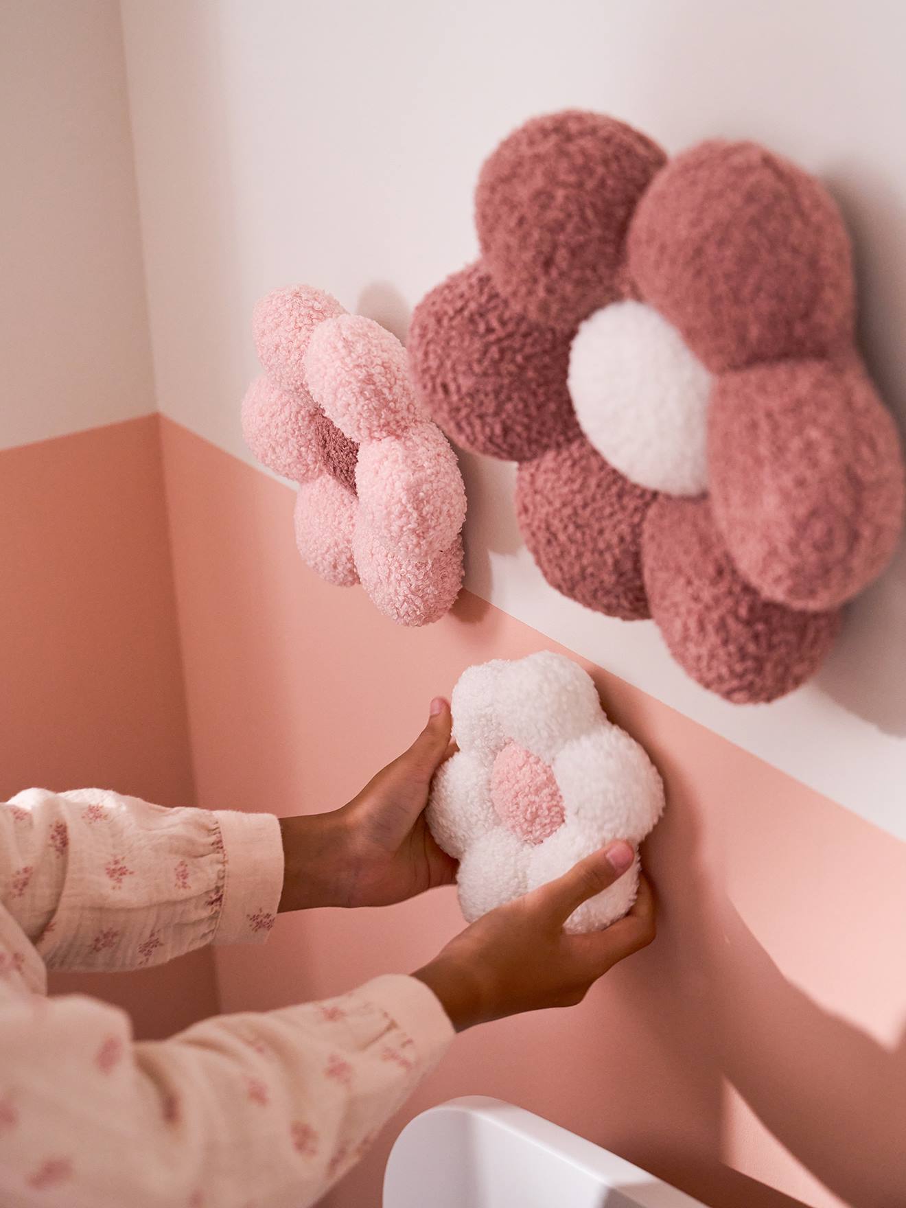 3er-Set Kinderzimmer Deko-Stoffblumen