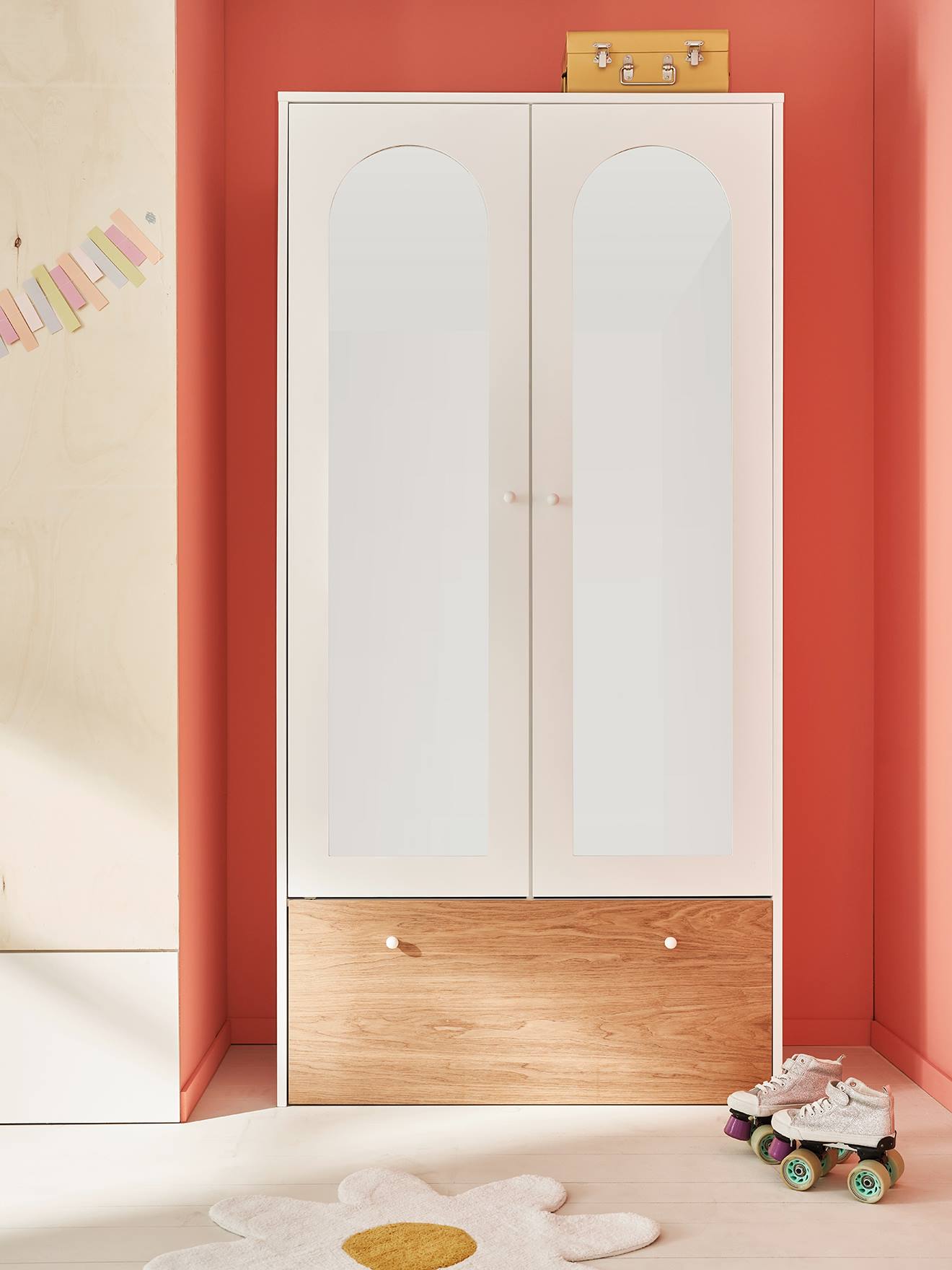 Thumbnail - Kinderzimmer Kleiderschrank mit 2 Türen und Spiegel ROMA