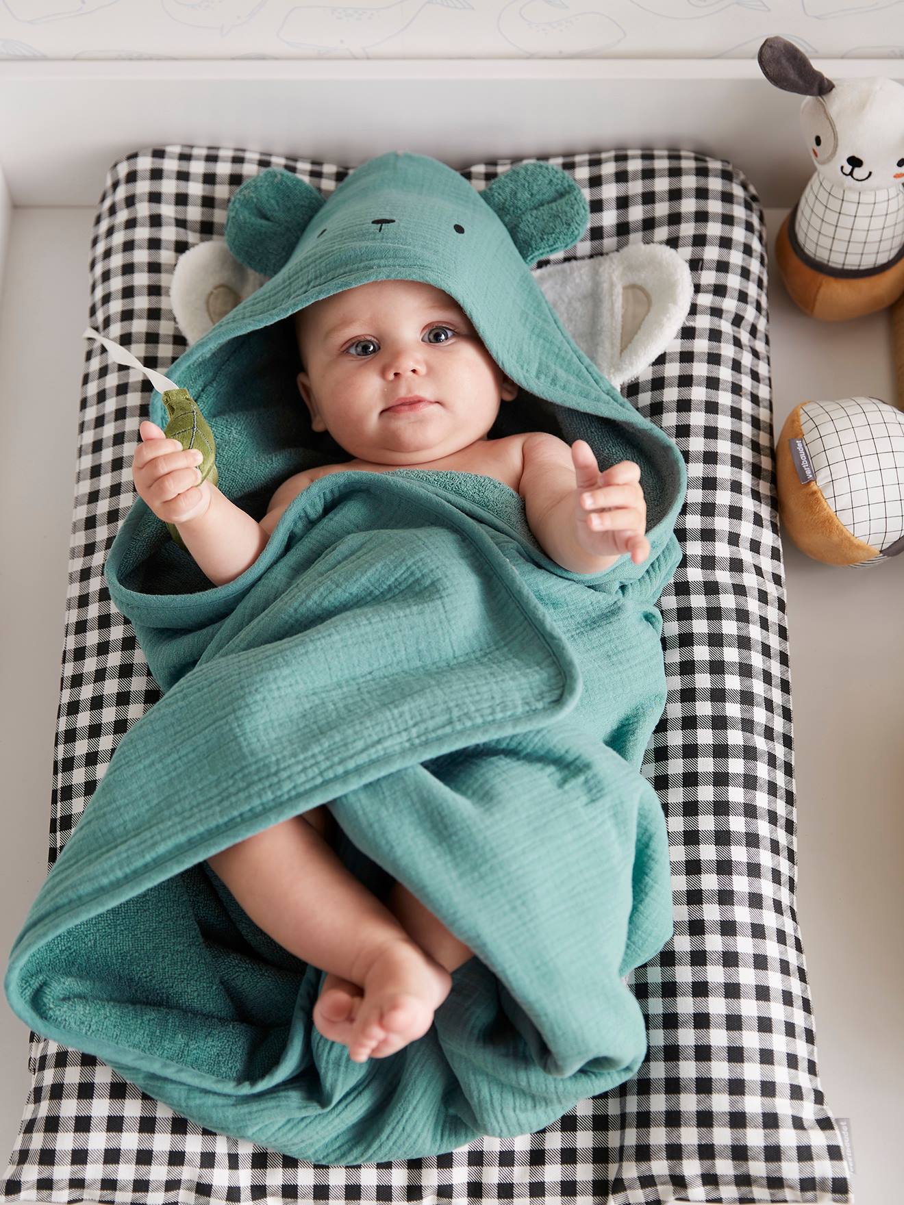 Baby Kapuzenbadetuch & Waschhandschuh