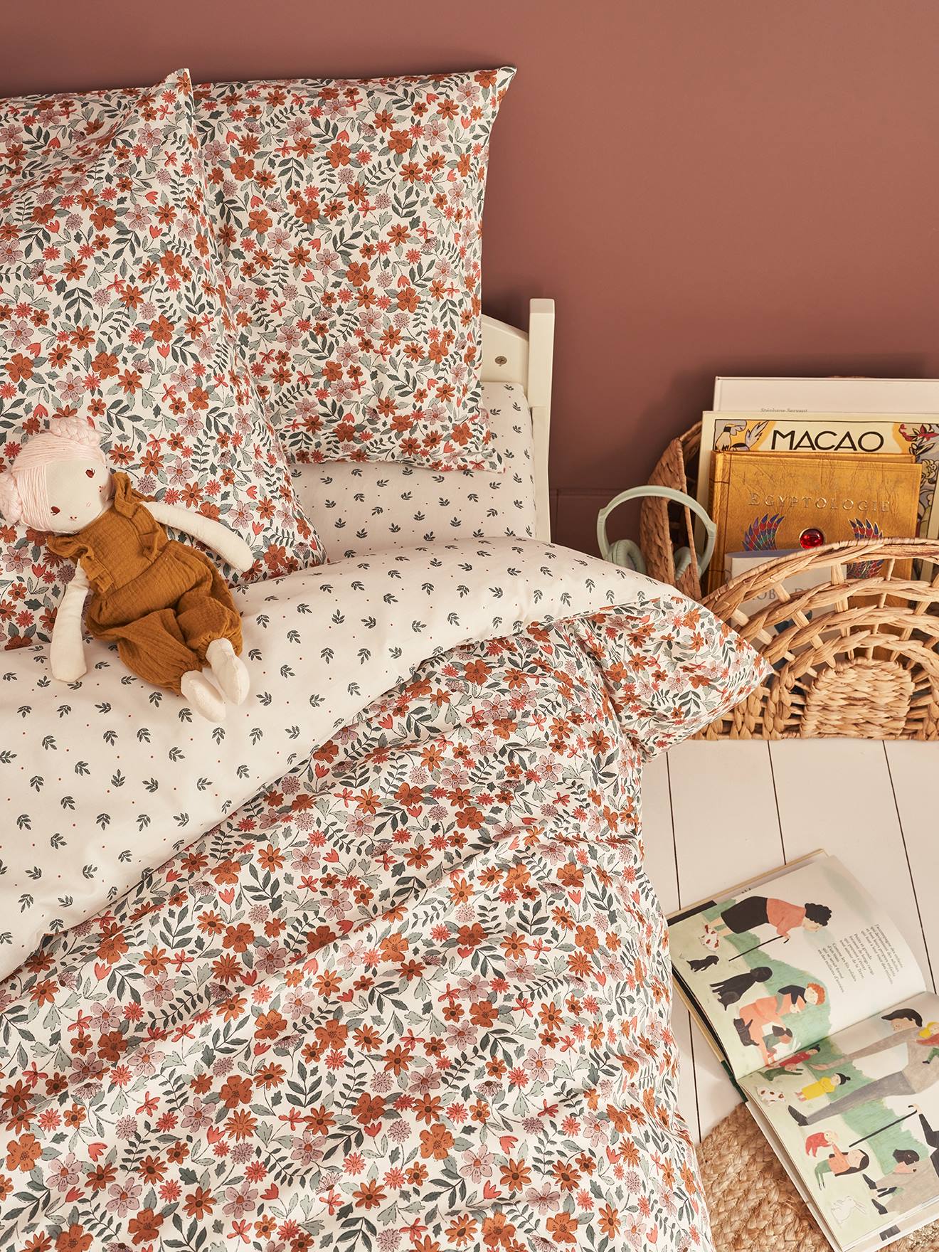 Kinder Bettwäsche-Set RETRO FLOWERS mit Recycling-Baumwolle