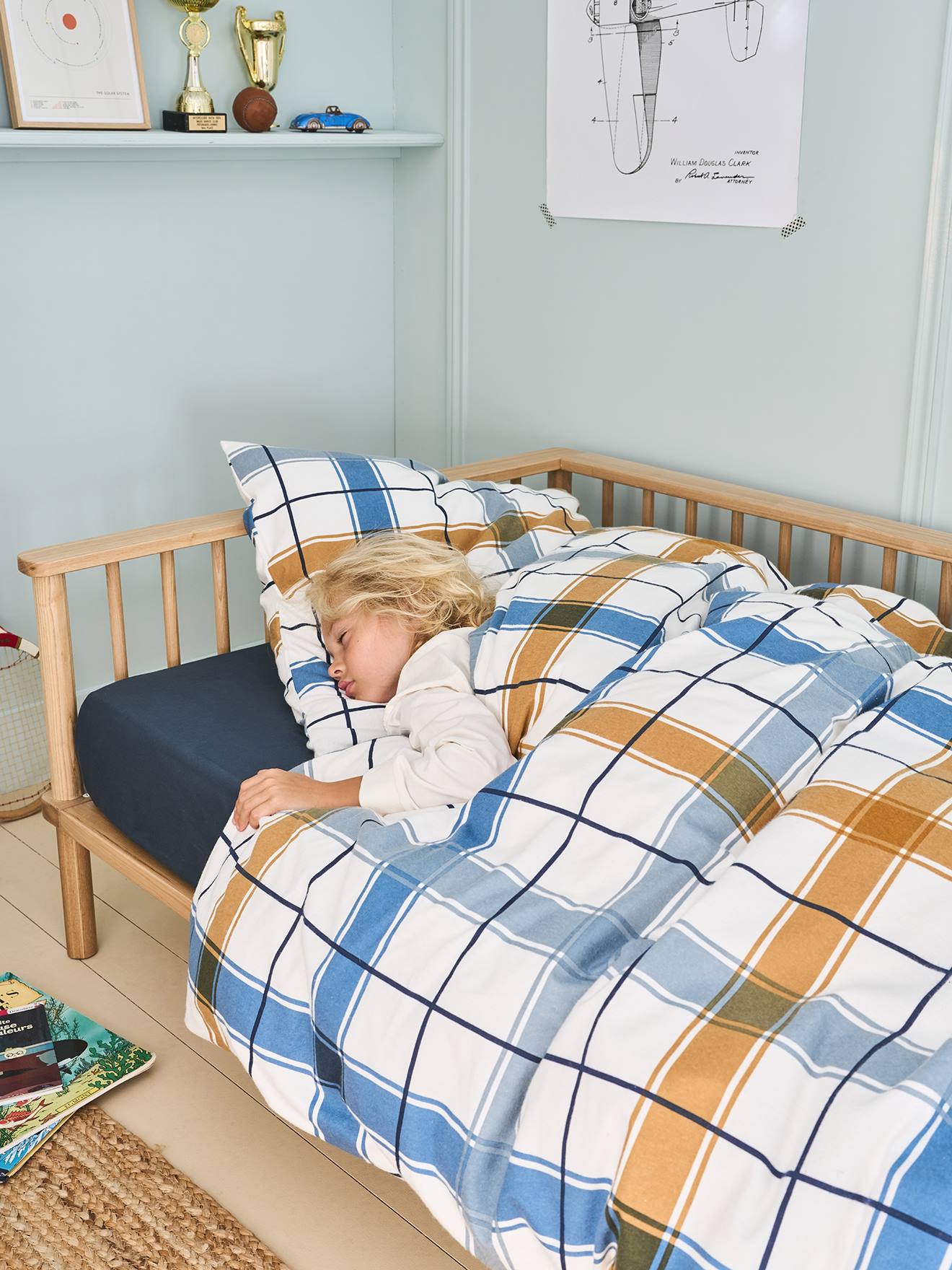 Thumbnail - Kinder Flanellbettwäsche-Set RETRO WINTER mit Recycling-Baumwolle