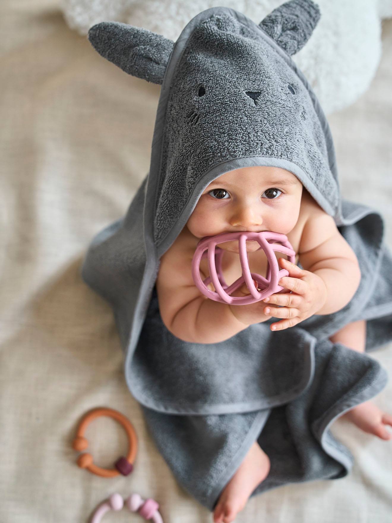 Baby-Set aus Badetuch und Waschhandschuh Bio-Baumwolle