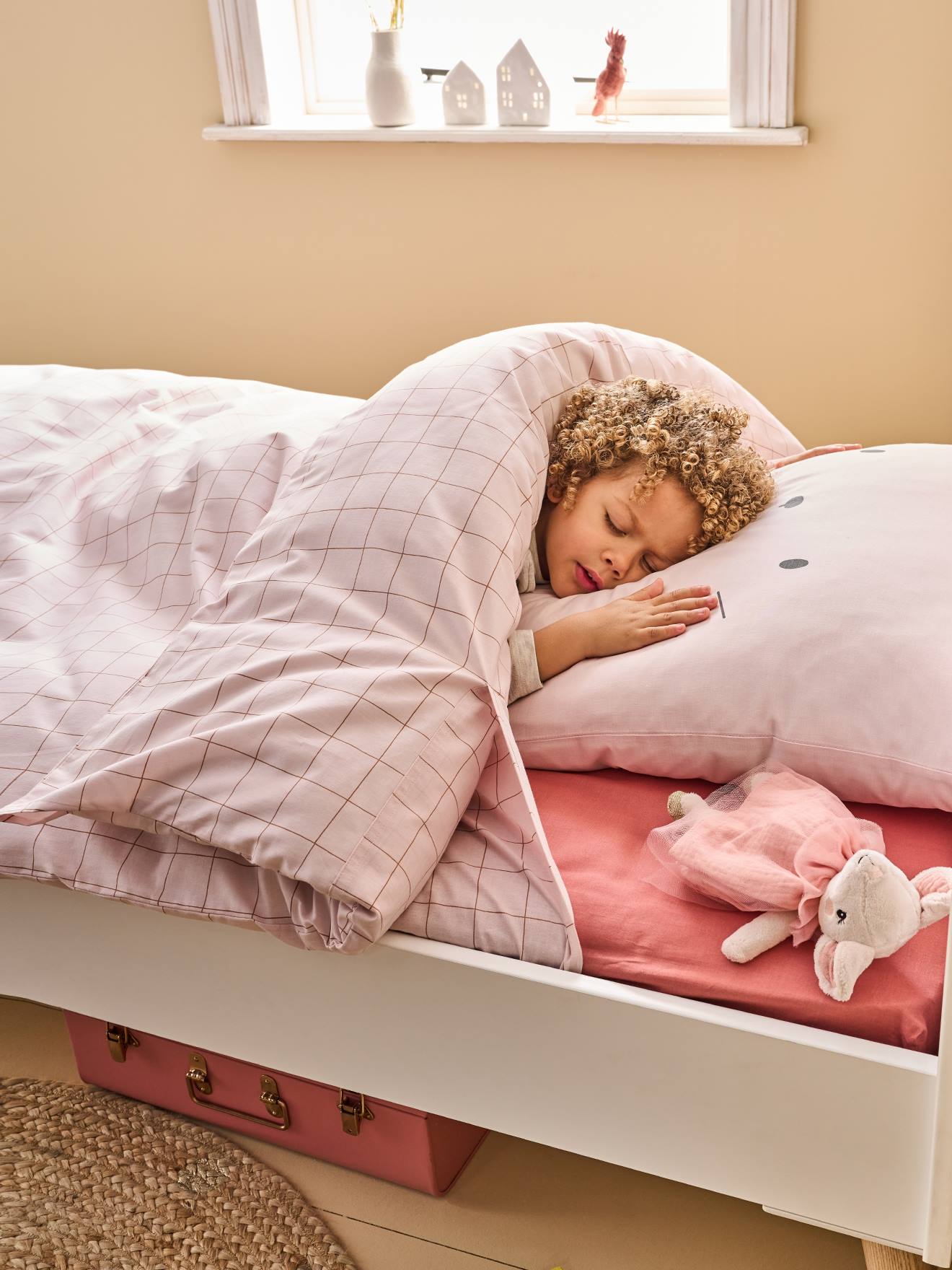 Kinder Bettwäsche-Set Magicouette CARONIMOS mit Recycling-Baumwolle beige Gr. 140x150 von vertbaudet