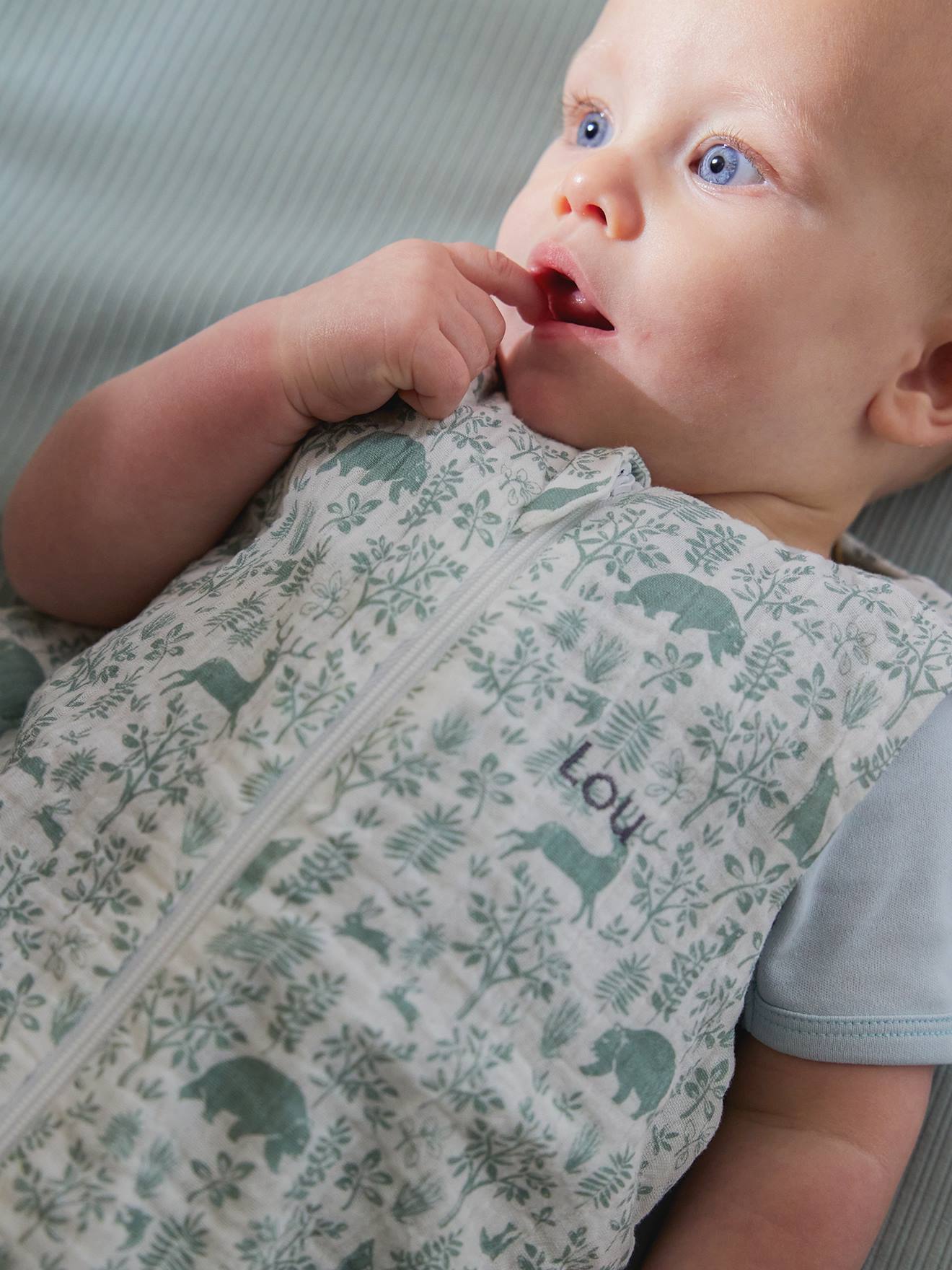 Baby Sommerschlafsack WALDSPAZIERGANG personalisierbar