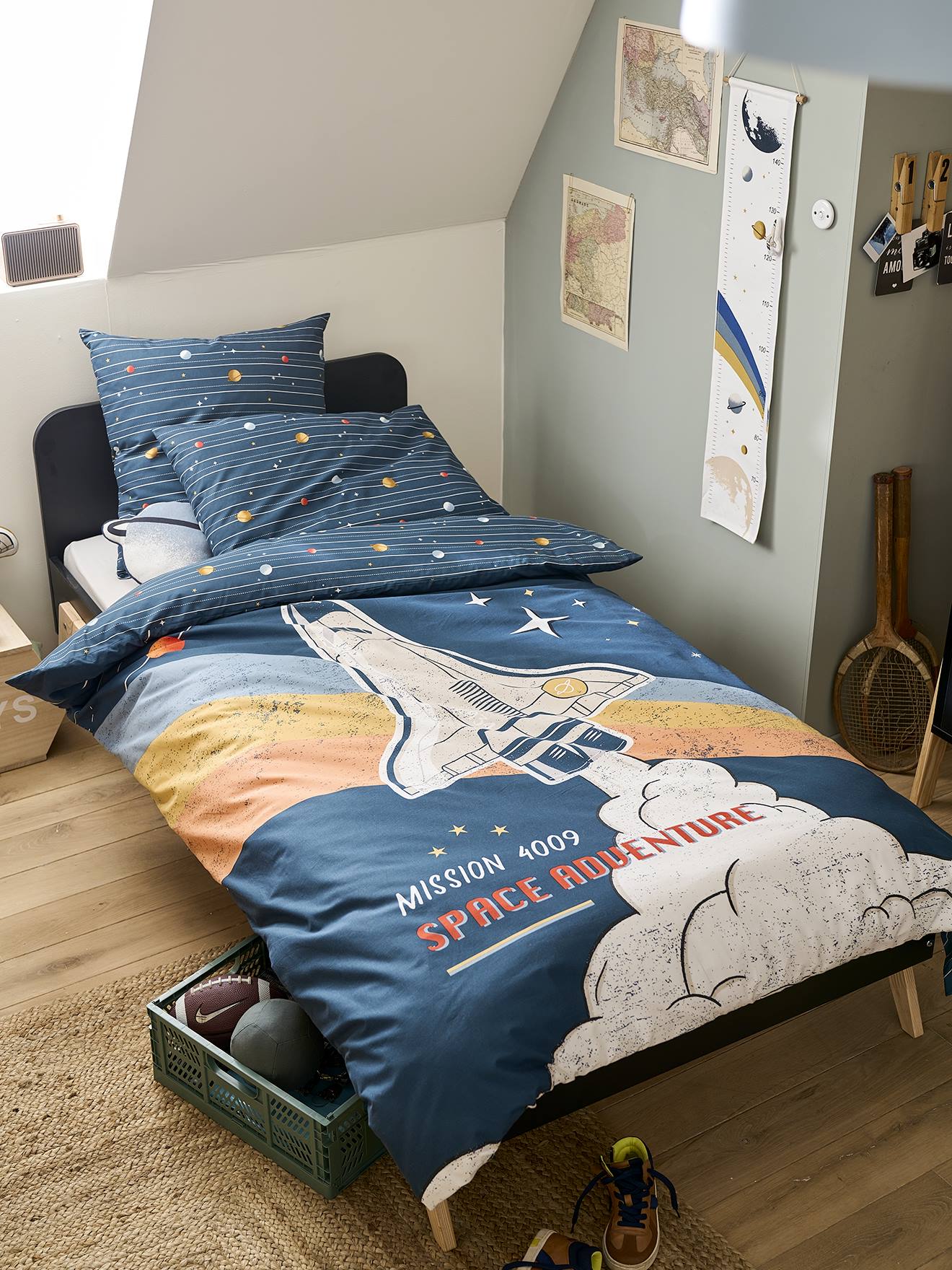 Kinder Bettwäsche-Set SPACE ADVENTURE mit Recycling-Baumwolle