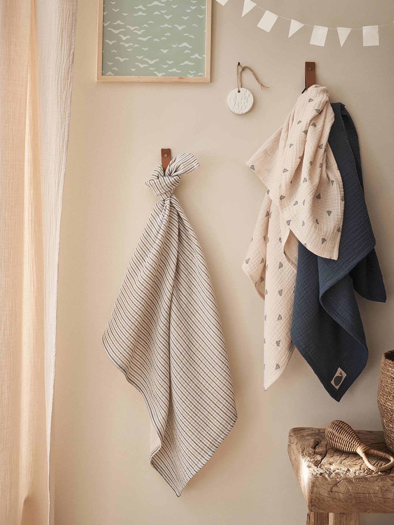 Thumbnail - 3er-Pack Baby Wickeltücher NAVY SEA set