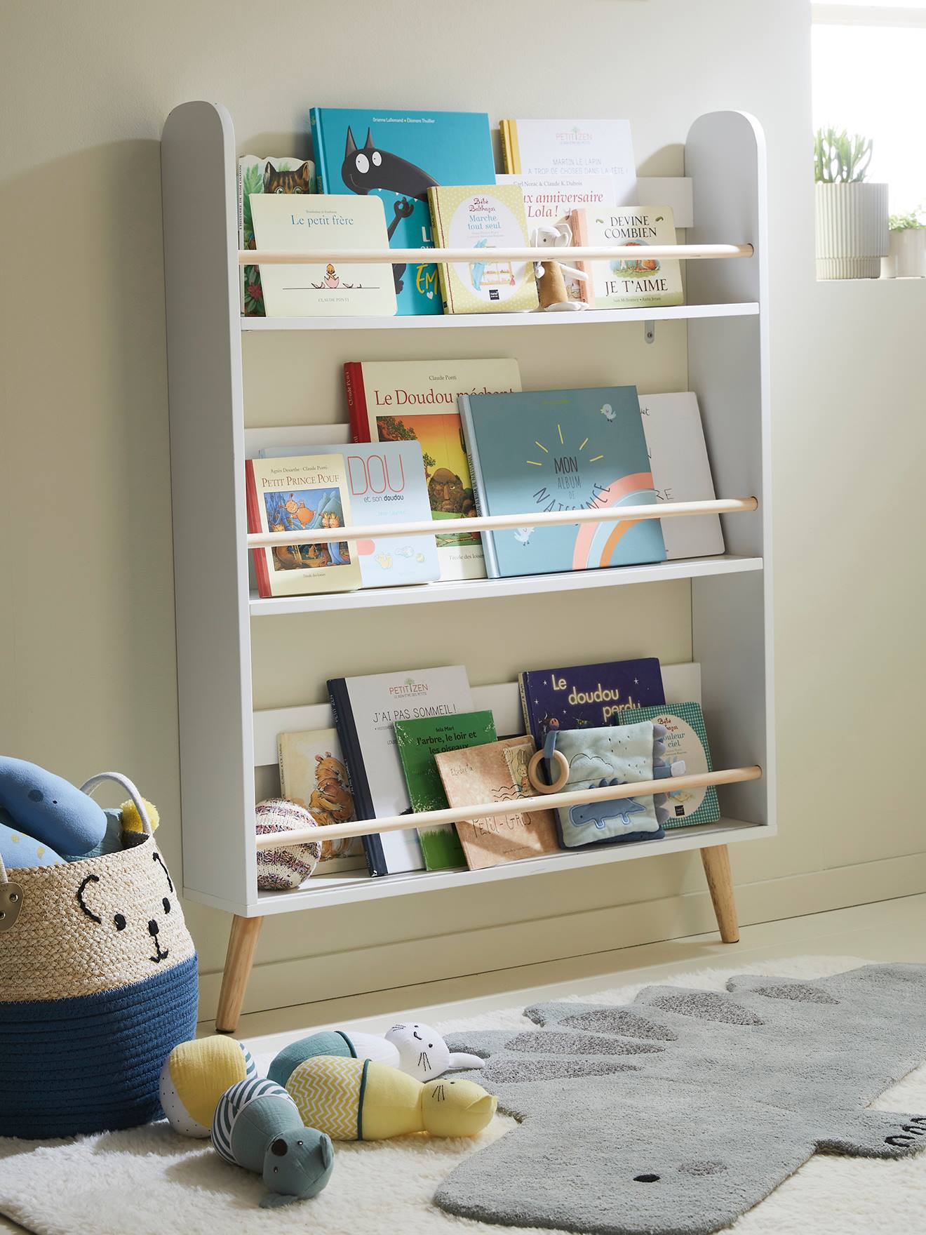 Schmales Kinderzimmer Bücherregal KONFETTI