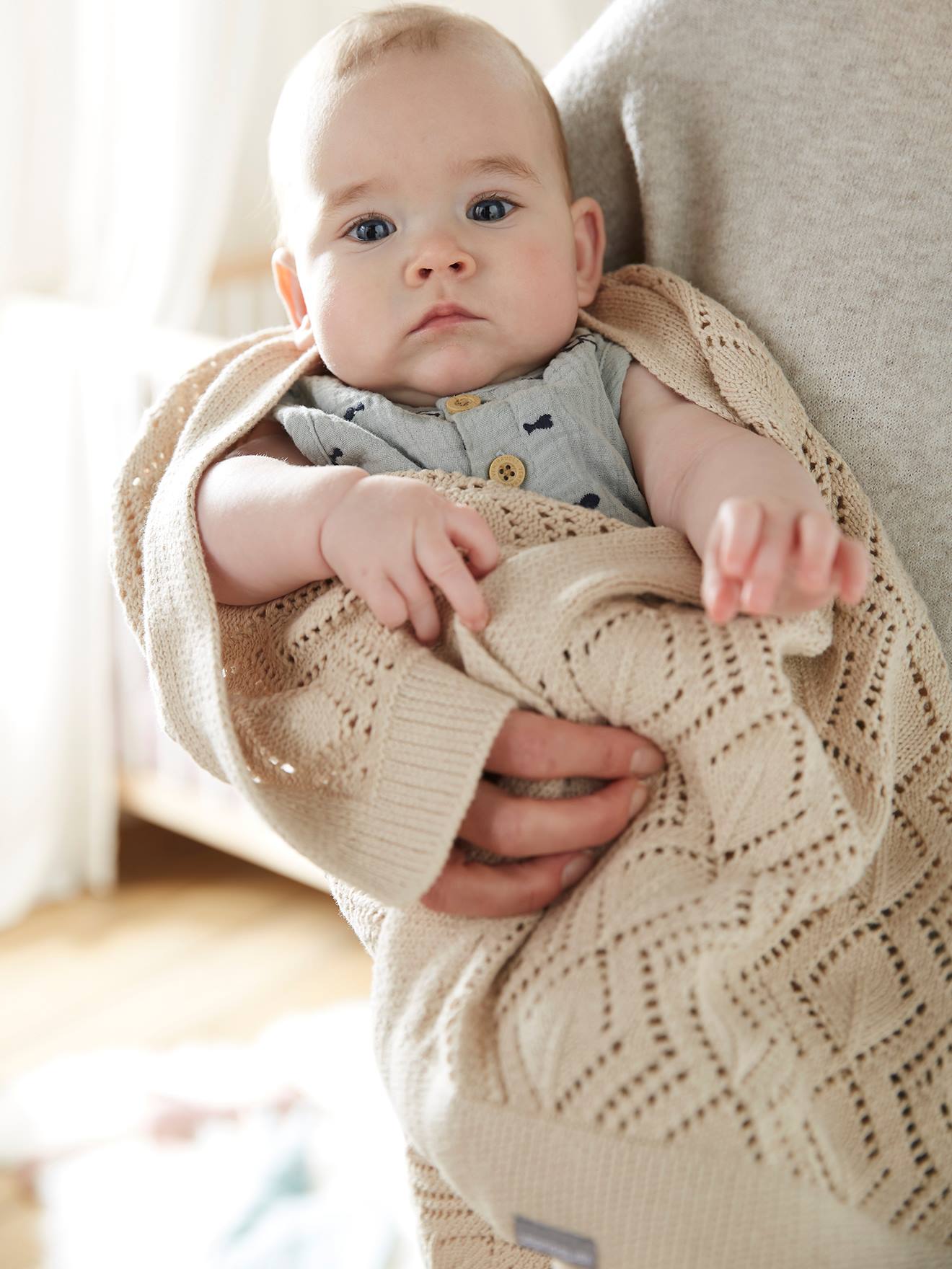 Baby Decke mit Pointelle-Muster