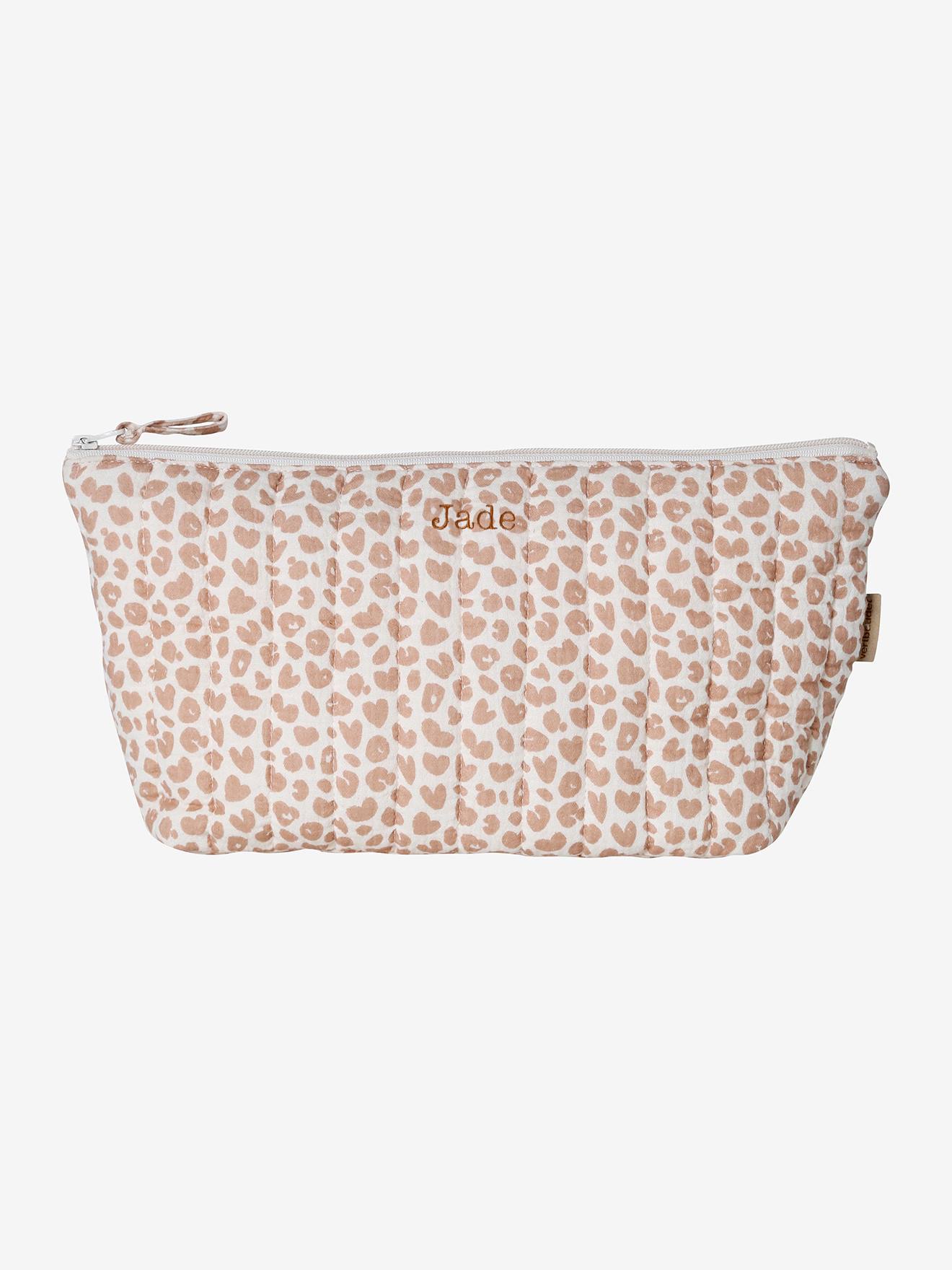 Vertbaudet Kinder Waschbeutel Aus Musselin Wollweiß Bedruckt/Lovely Leo Einheitsgröße