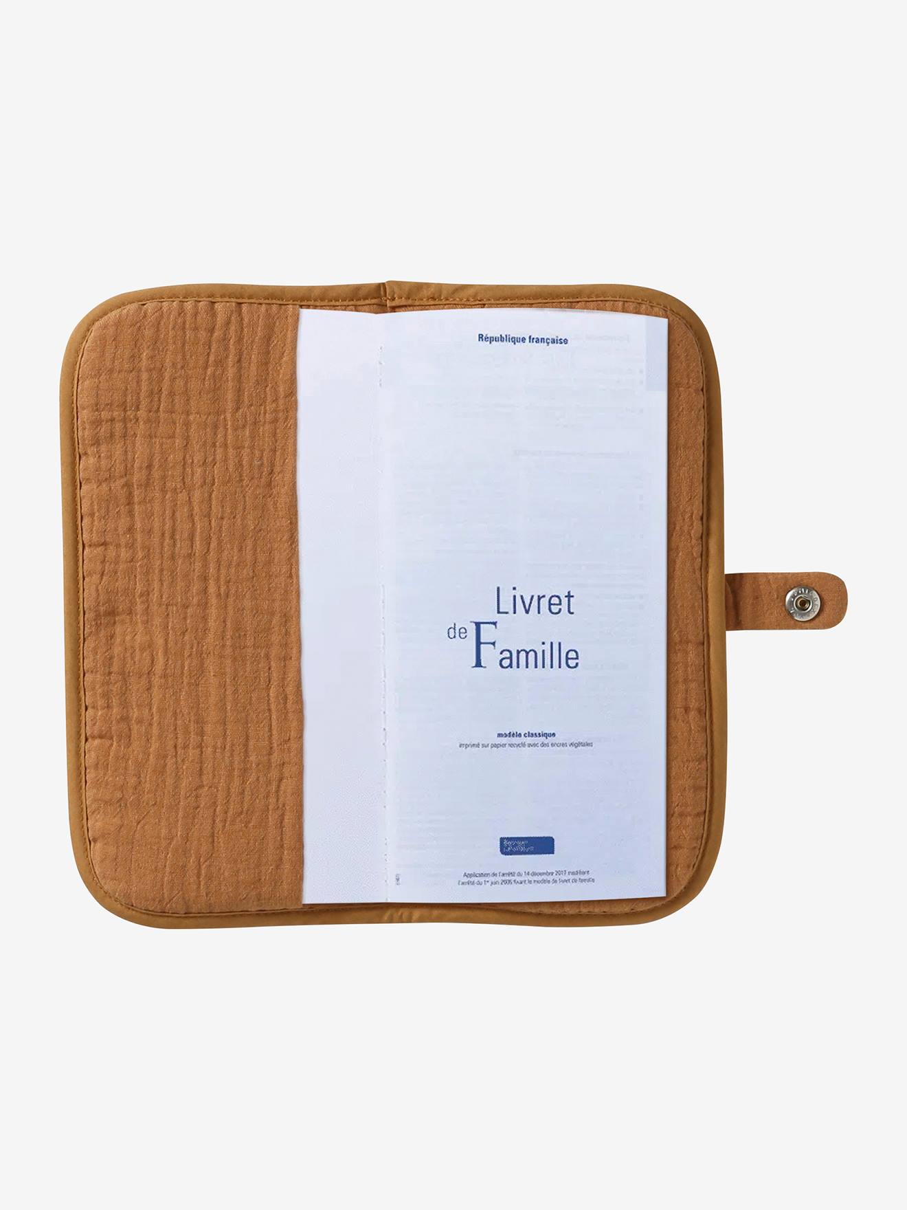 Thumbnail - Stammbuch-Schutzhülle aus Musselin ocker