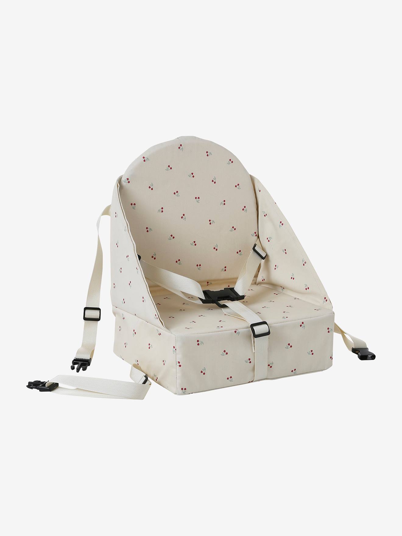 Vertbaudet Kinder Stuhl-Sitzerhöhung Weiß/Kirschen Cherry Einheitsgröße