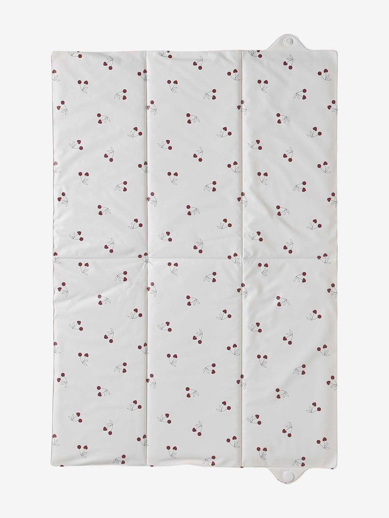 Vertbaudet Baby Reise-Wickelunterlage Beige/Kirschen Cherry Einheitsgröße