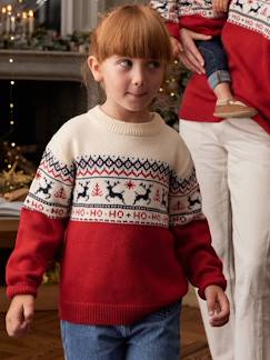 Maedchenkleidung-Kinder Weihnachtspullover mit Jacquardmuster Capsule FAMILY Oeko-Tex