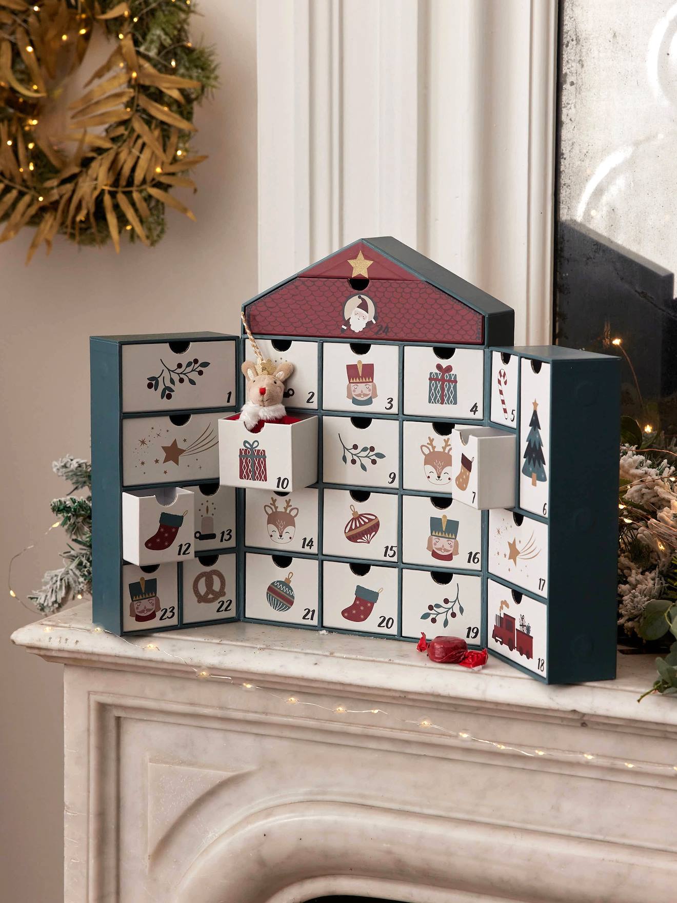 Kinder Haus-Adventskalender aus Pappe