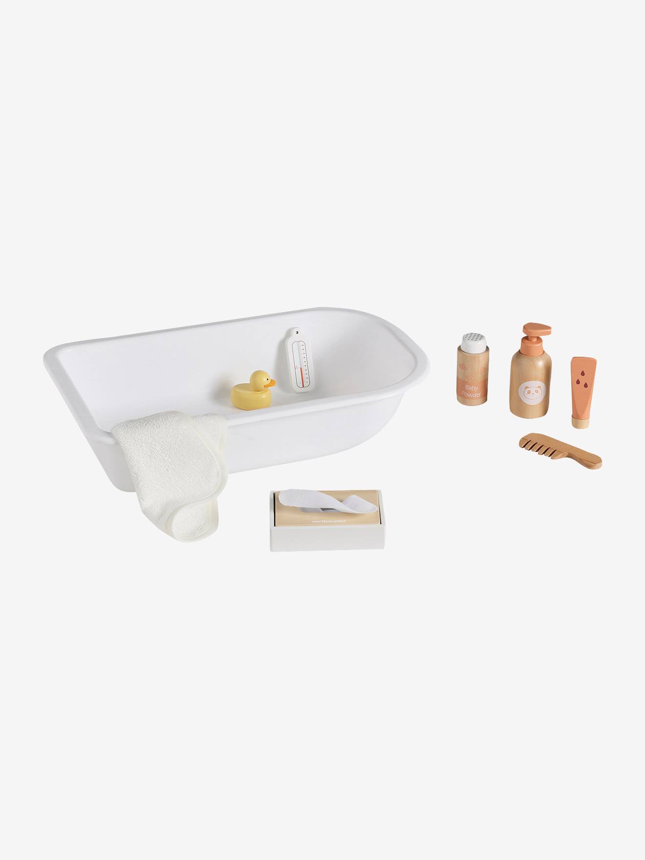 Puppen-Badewanne mit Zubehör aus Holz FSC®