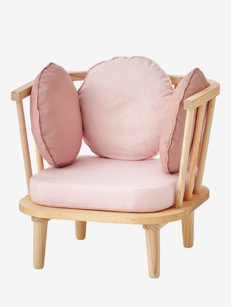 Kinder Sessel, Retro - rosa/natur - 1