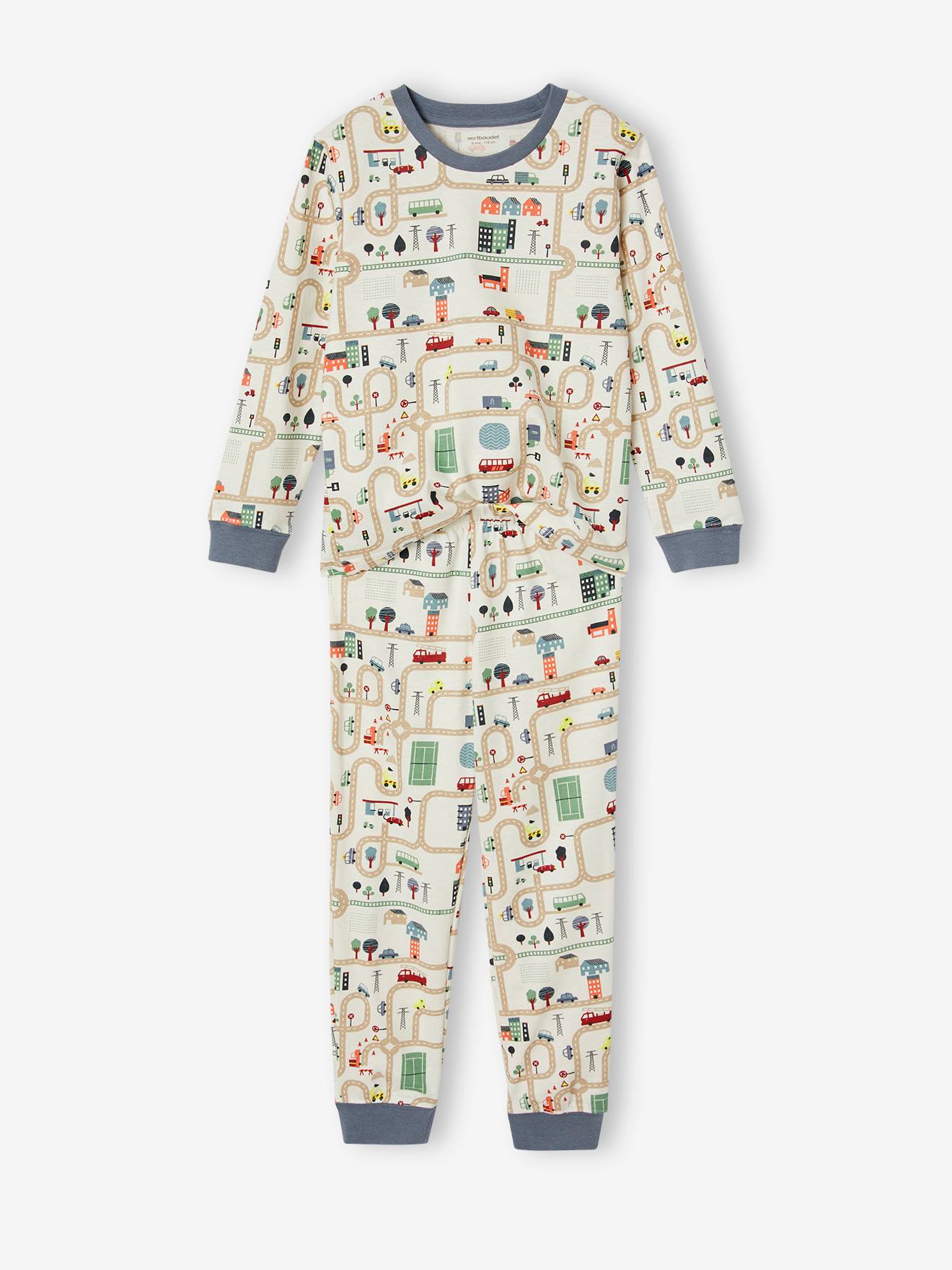 Thumbnail - Jungen Schlafanzug mit Autostrecke und Recycling-Baumwolle