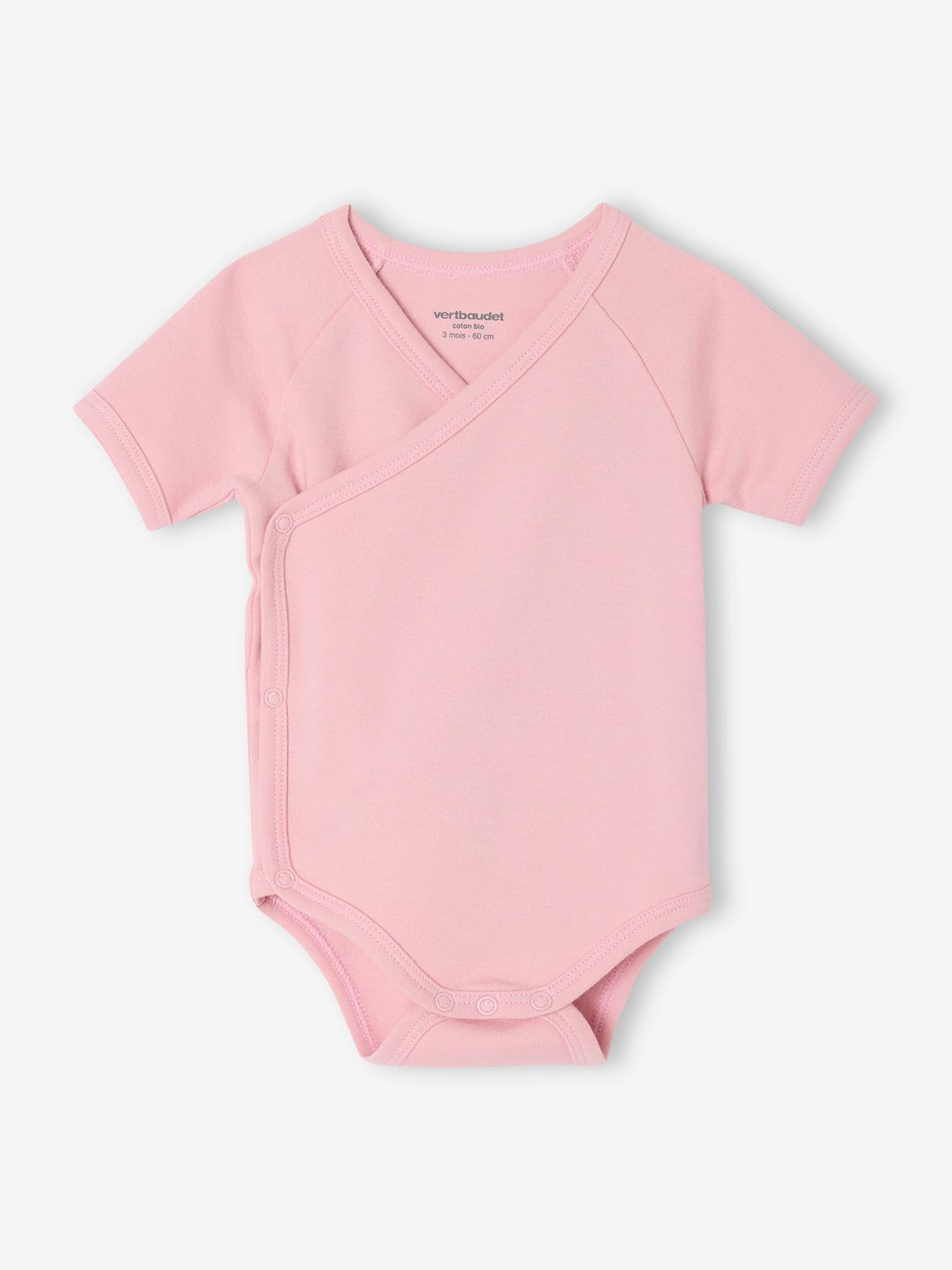 Thumbnail - Bio-Kollektion: 3er-Pack Baby Wickelbodys mit kurzen Ärmeln PETIT COEUR