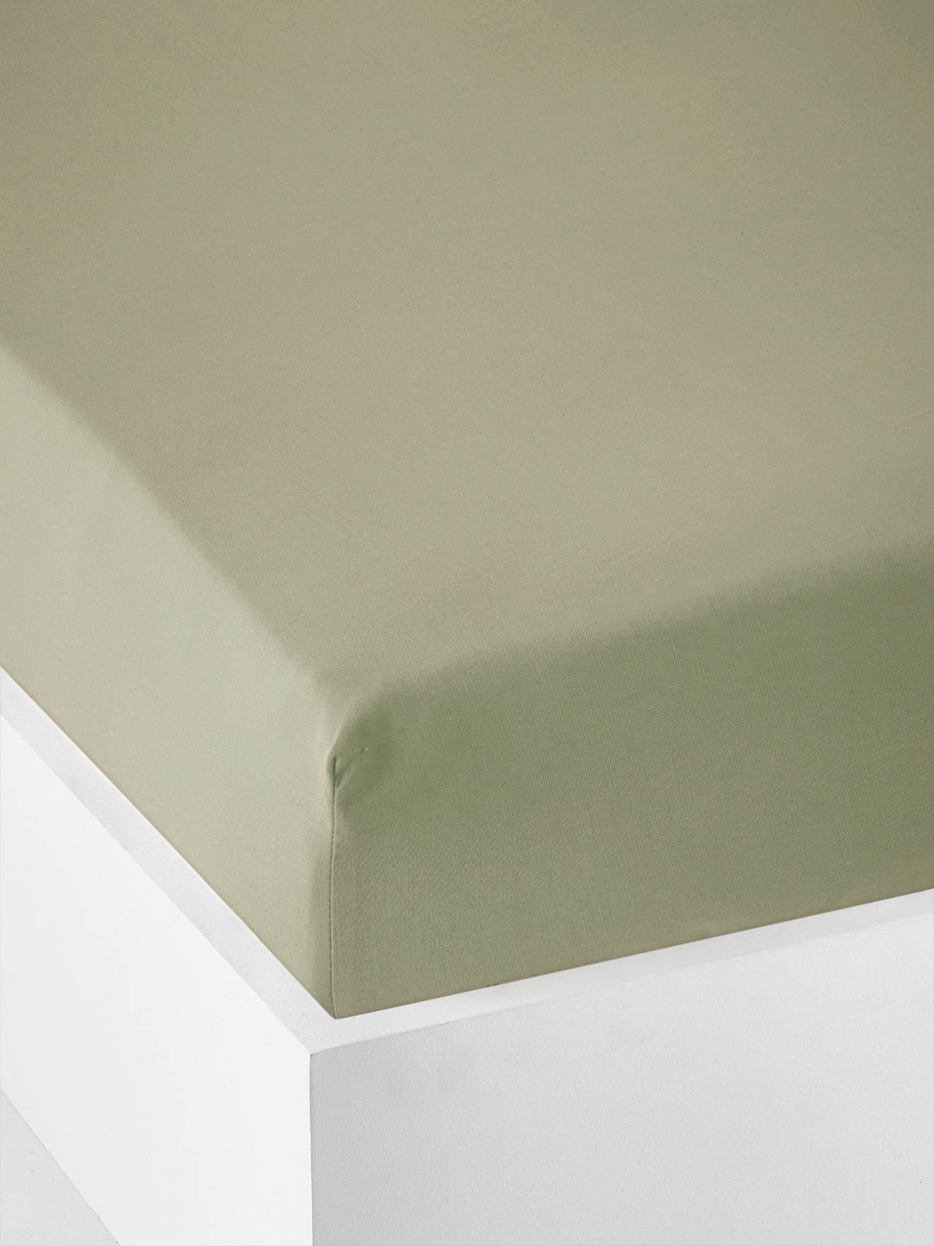 Baby Spannbettlaken, uni olivgrün Gr. 70x140 von vertbaudet