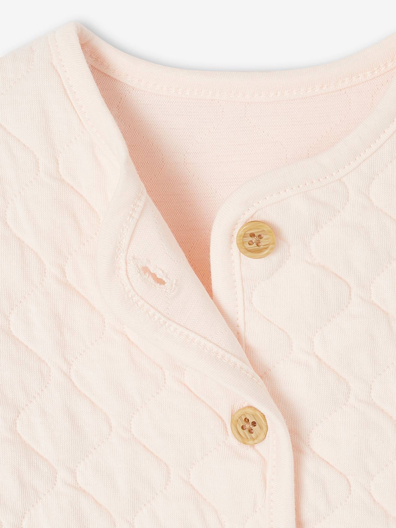 Thumbnail - Wendbare Baby Musselinjacke mit Steppnähten hell