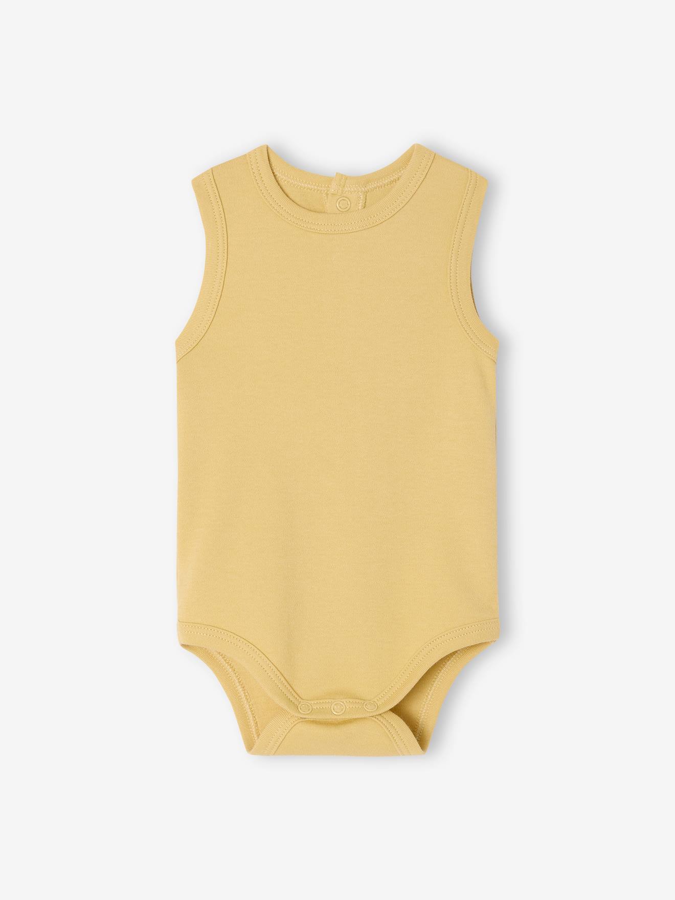 Thumbnail - Bio-Kollektion: 5er-Pack ärmellose Baby Bodys mit Tiermotiven salbei