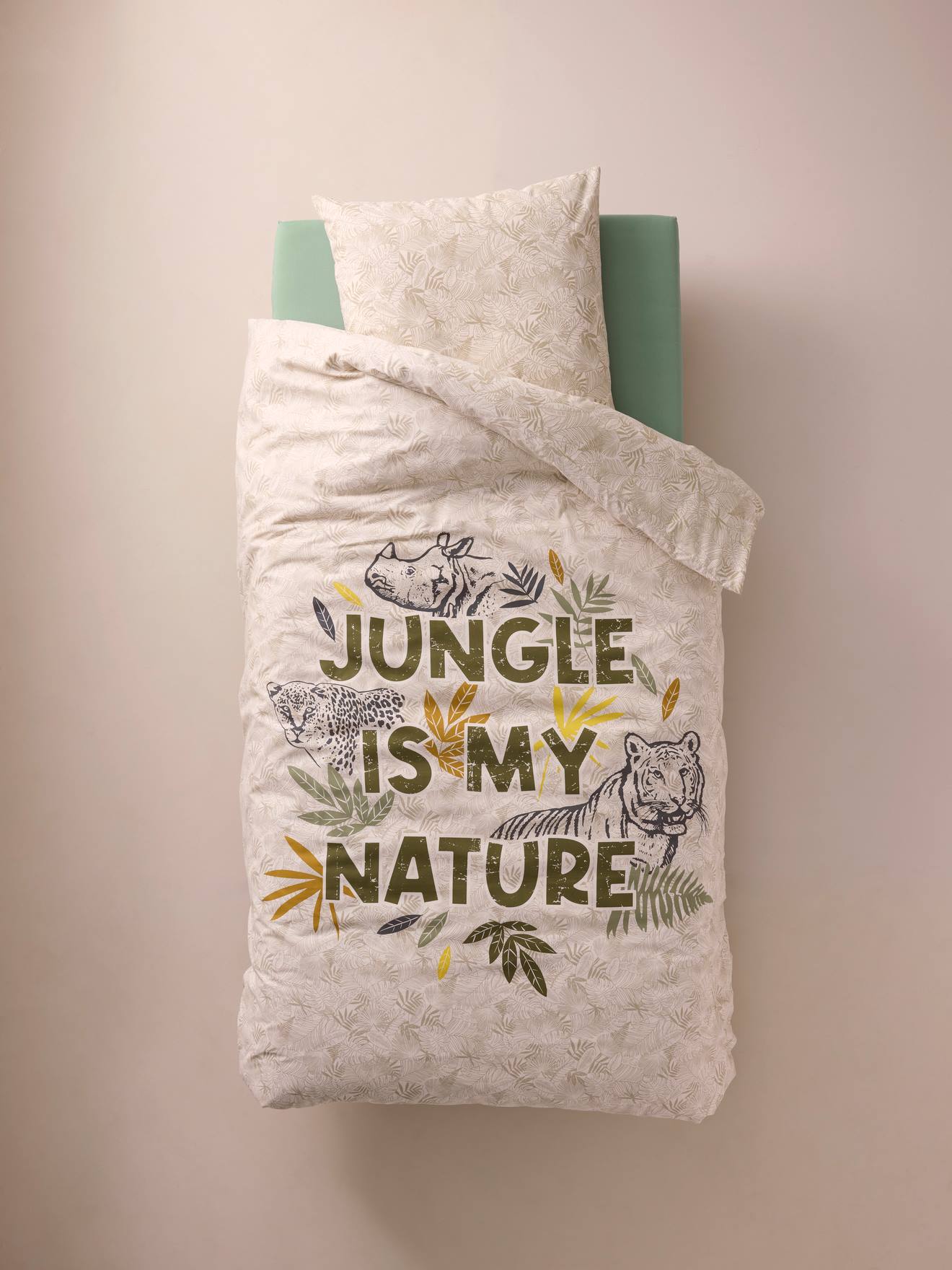 Thumbnail - Kinder Bettwäsche-Set GREEN JUNGLE mit Recycling-Baumwolle