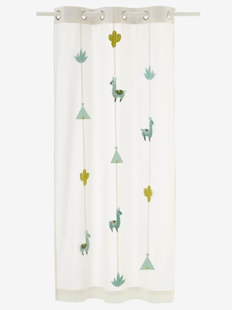 Vertbaudet Vorhang "Kaktus" Für Kinderzimmer In Wollweiß