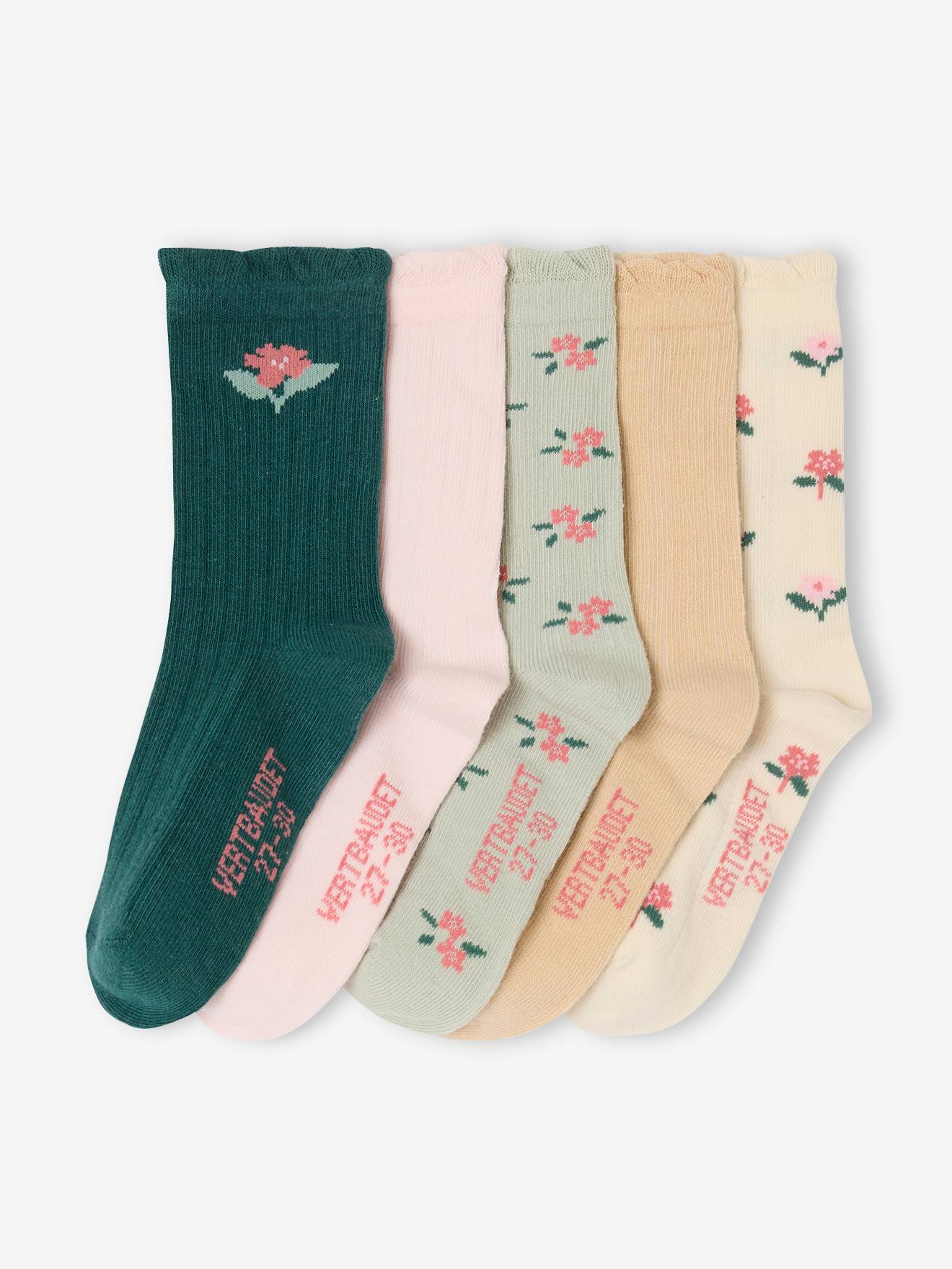 5er-Pack Kinder Socken mit Blumen