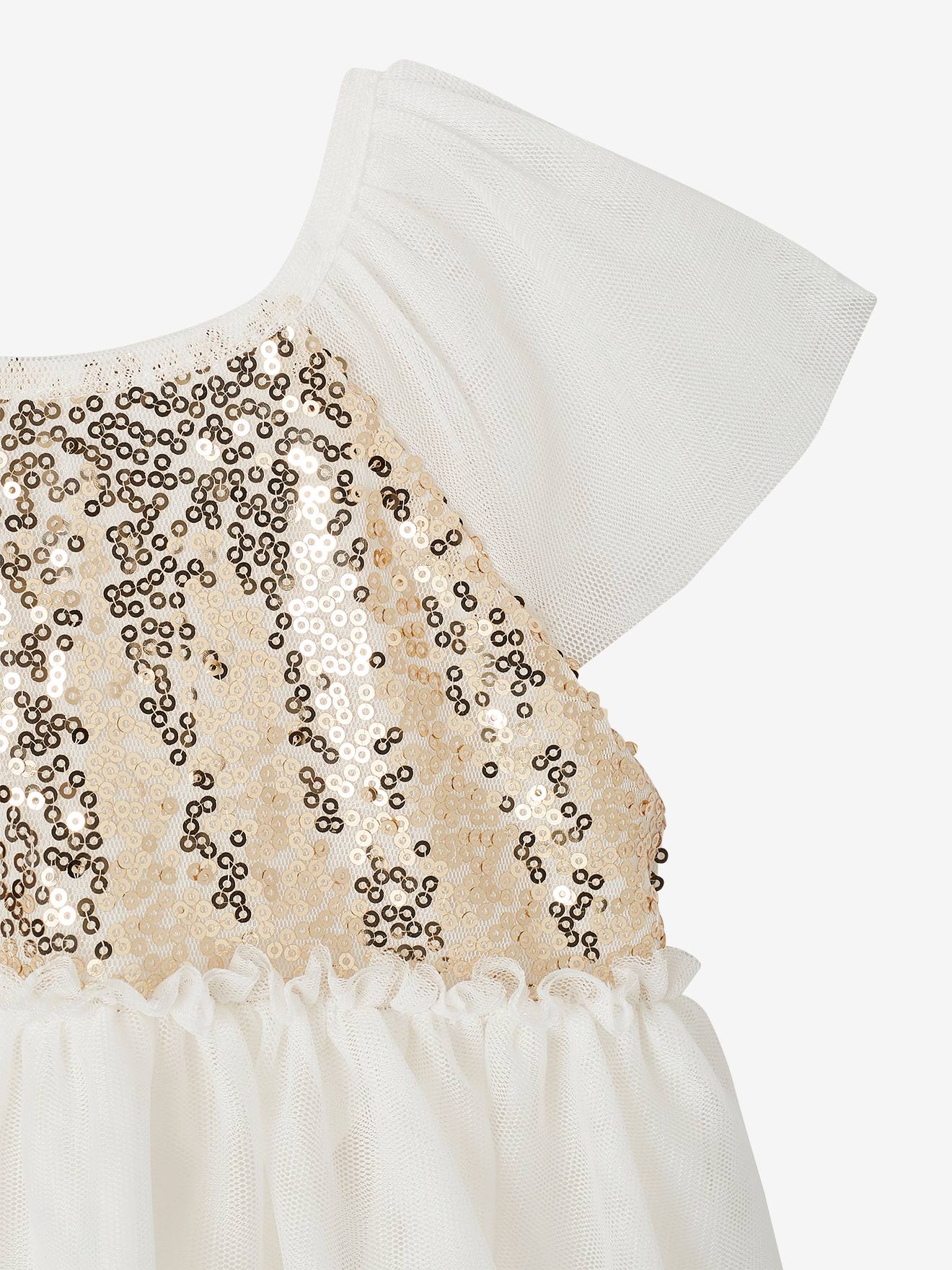 Thumbnail - Kurzärmeliges Mädchen Festkleid mit Pailletten